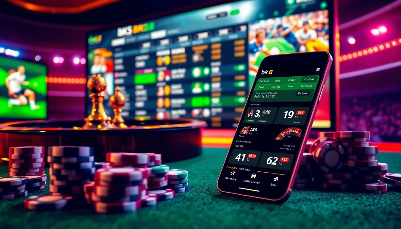 Engaging inแทงบอล action with vibrant betting graphics and football displays on an online gambling interface.