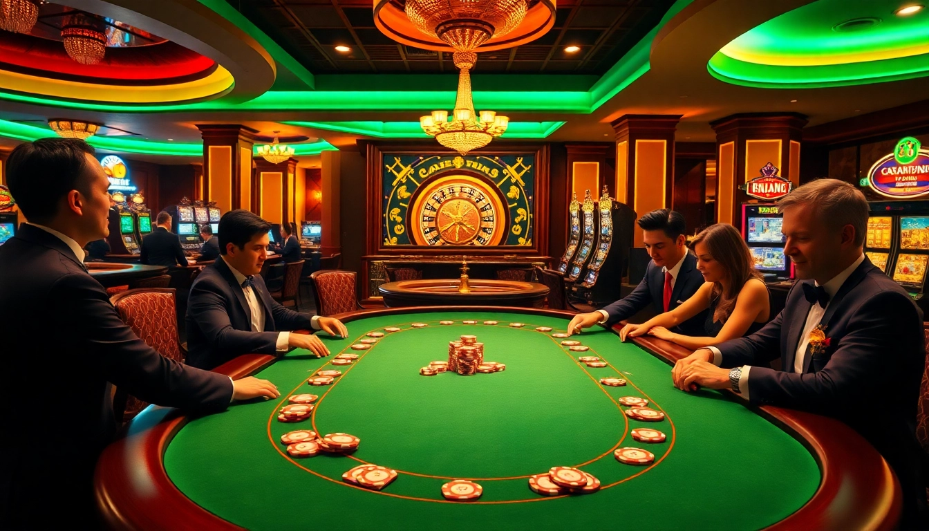 Experience the thrill of winning at good88 poker tables with vibrant chips and neon lights.