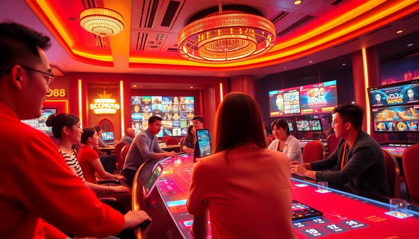 Excited players enjoying a live casino experience at CO88, showcasing an engaging gaming atmosphere.
