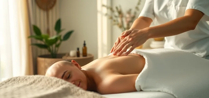 전문 마사지 치료사가 있는 고요한 환경의 출장마사지 세션