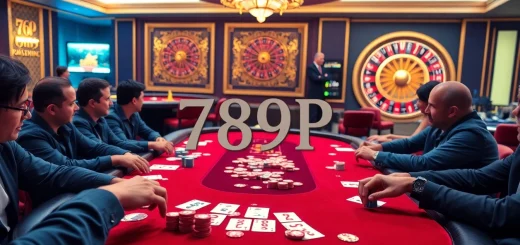 Intense action at the 789P casino table with players engaged in poker and roulette.