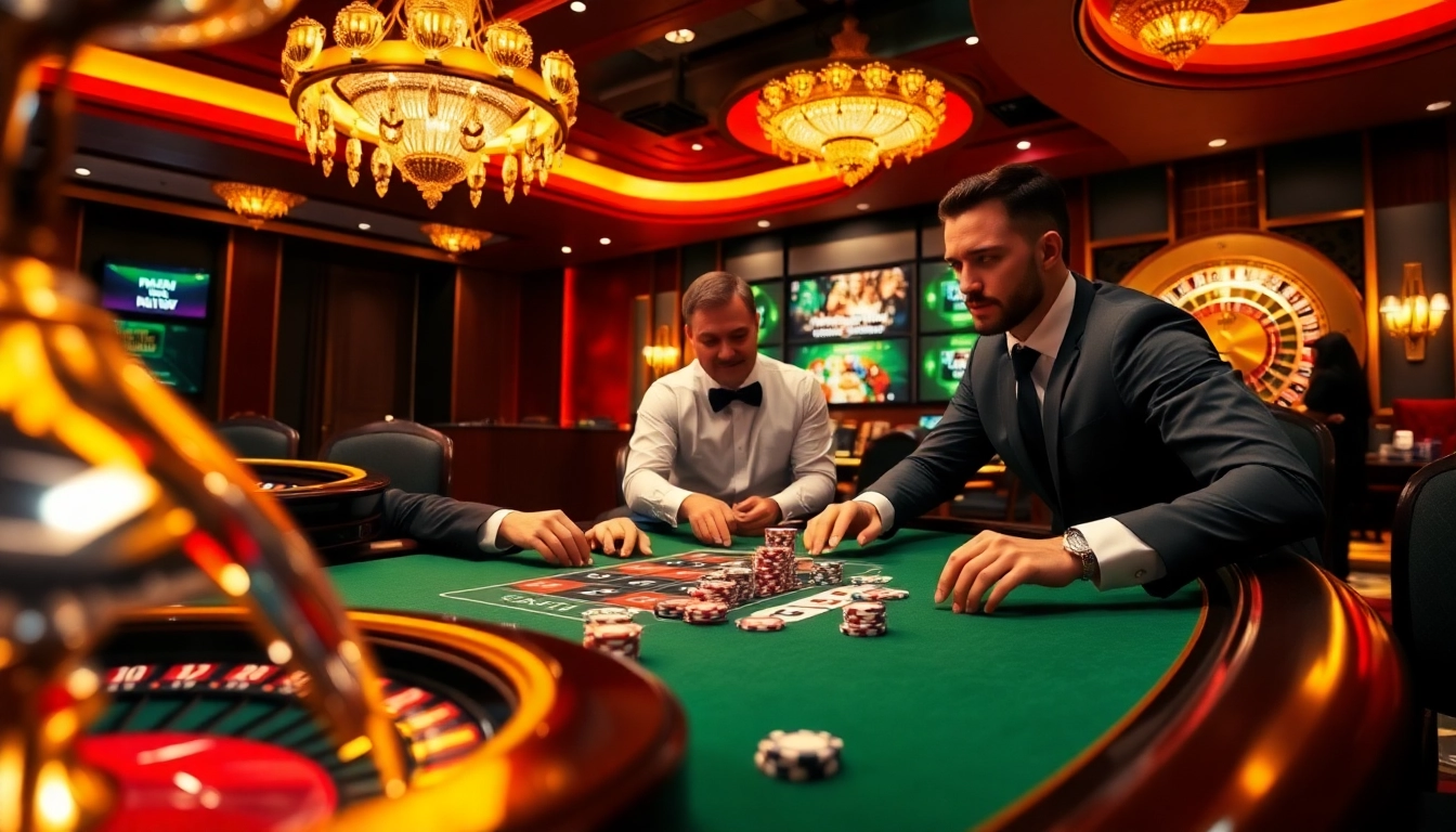 Experience thrilling gaming at ww88 with vibrant casino tables and professional players.
