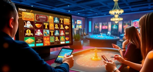 55WW online casino featuring vibrant slot games and classic table games in a modern digital environment.