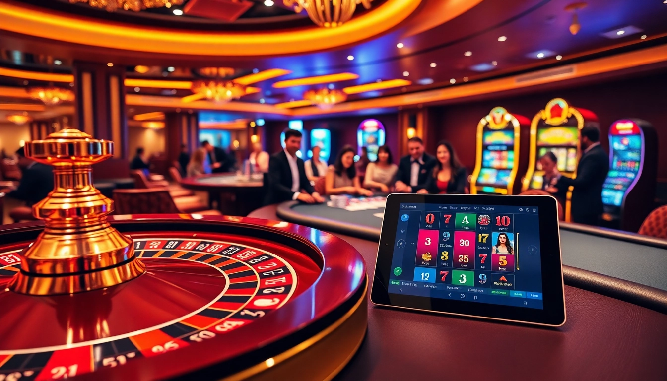 Experience the thrill of rr 88 with a stunning casino scene featuring a roulette wheel and sparkling gaming elements.