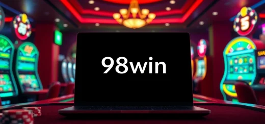 Logging into 98win for an exciting online casino experience with vibrant gaming elements
