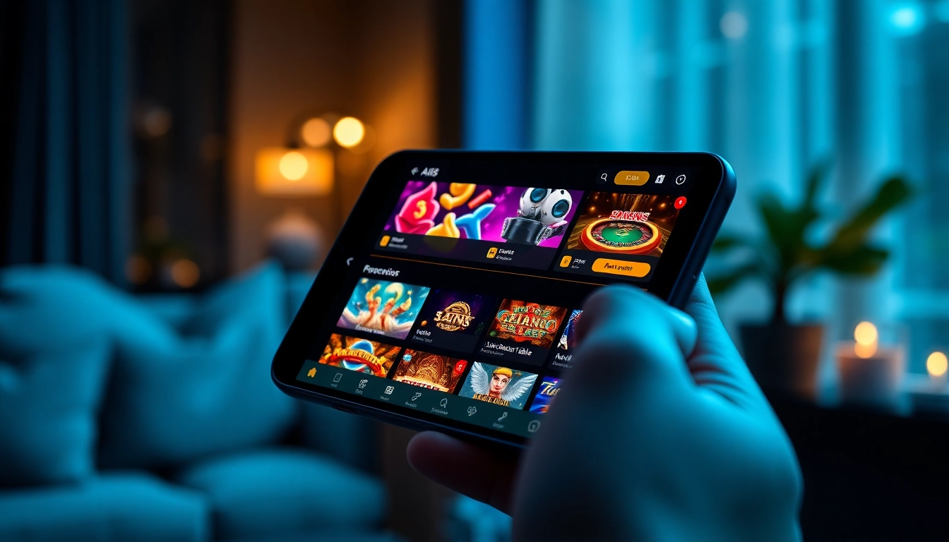 A188 online casino platform interface on a smartphone highlighting games and user-friendly navigation.