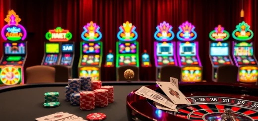 Players enjoying a thrilling hbbet game at an elegant casino table with vibrant roulette.