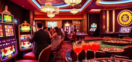 Experience the thrill of Bro138's gaming platform with vibrant slot machines and an exciting casino atmosphere.