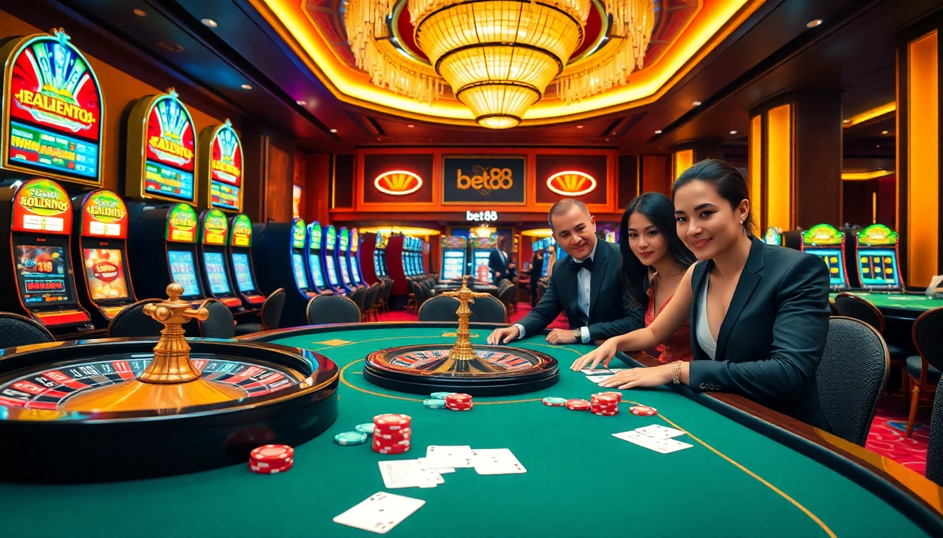 Experience thrilling games at bet88 with vibrant casino atmosphere and engaging players.