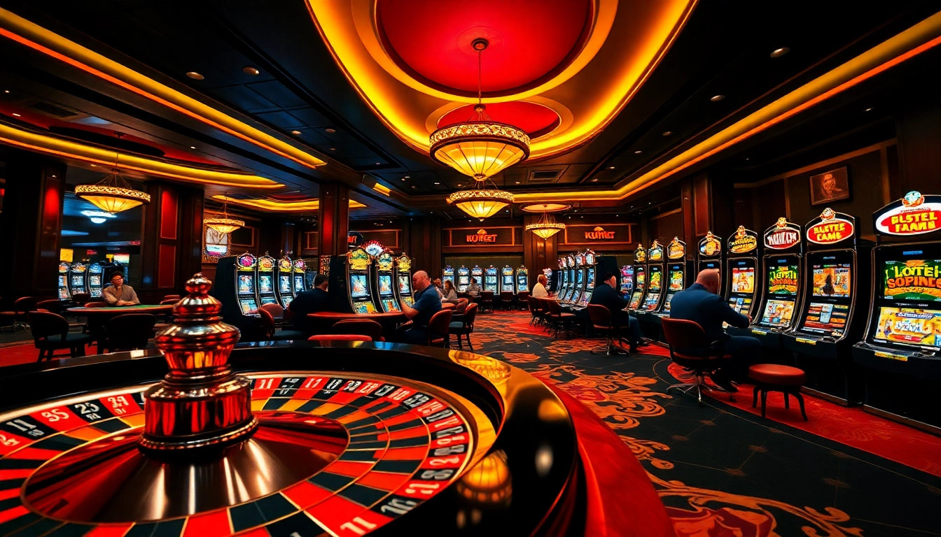 Experience the excitement of kubet at a modern casino featuring roulette, poker, and slot machines.