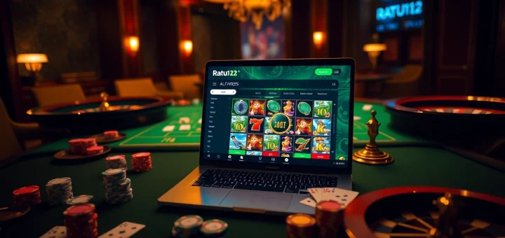 Para pemain menikmati platform permainan online Ratu123 dengan grafis slot yang menarik dan roda roulette.