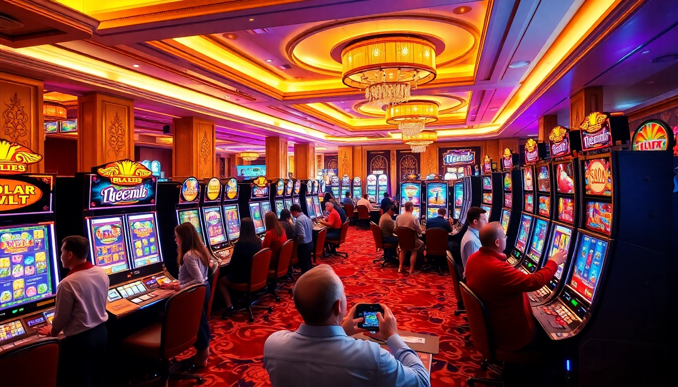 Players experiencing slot gacor excitement at a vibrant casino.