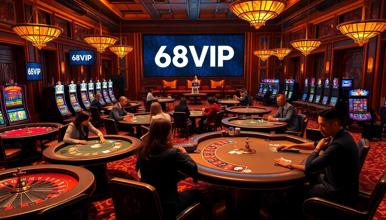 High-stakes poker gameplay at 68VIP casino, highlighting luxury and excitement in gambling.