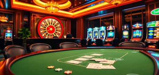 Experience the thrill of luck8 with a vibrant casino scene featuring poker and roulette.