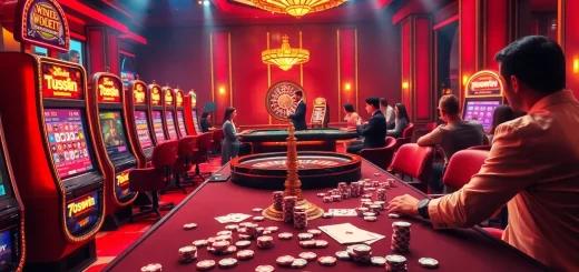Experience the excitement of 789win with vibrant casino games and players enjoying their bets.