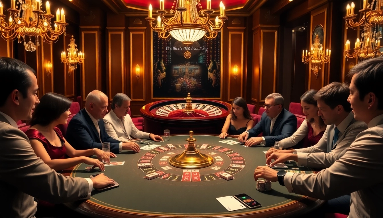 Excited players engage in high-stakes poker at a luxurious 88i casino table.