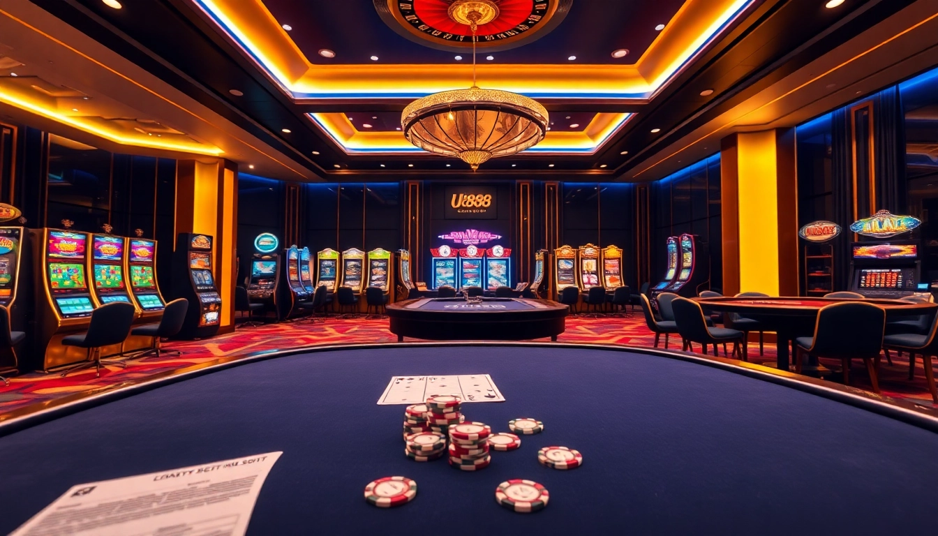 Experience thrilling action at U888's online casino with vibrant slots and poker tables.