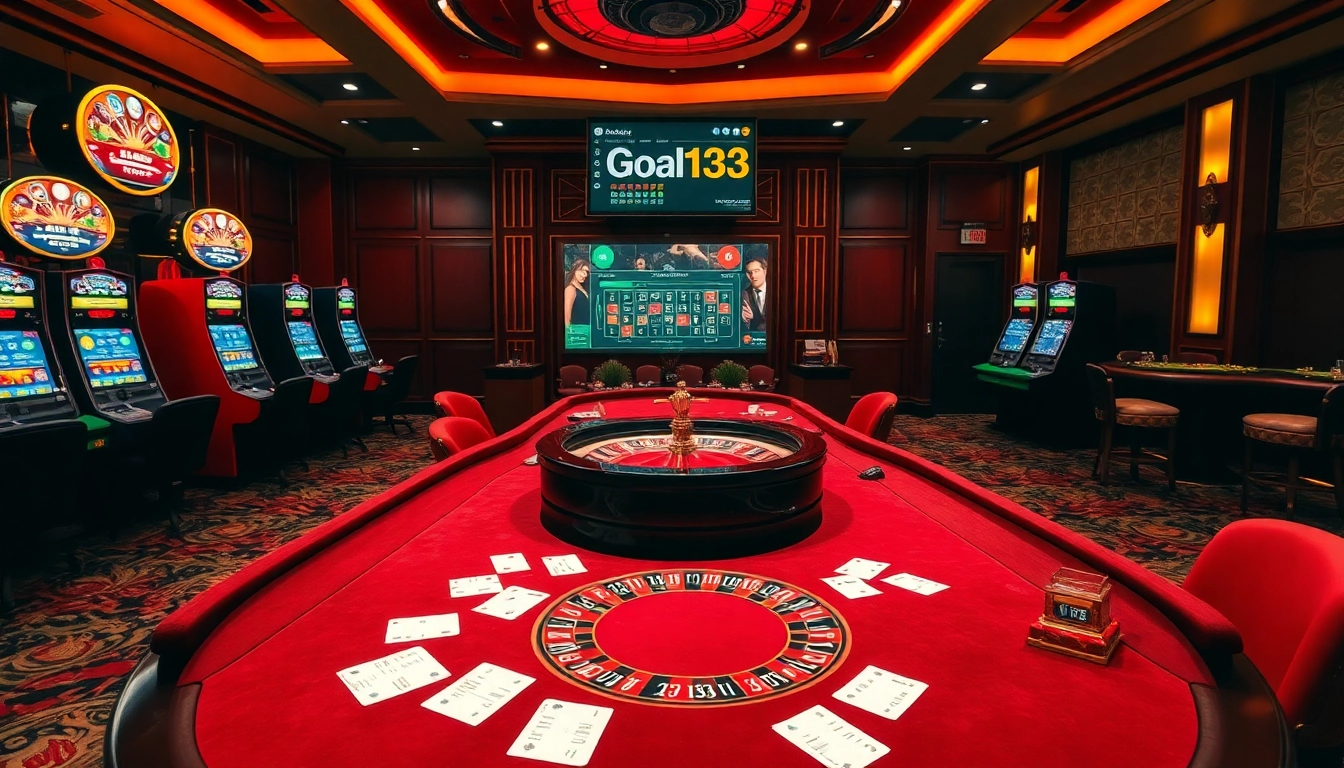 Experience thrilling gameplay at Goal123 with luxurious slot machines and a professional poker table.