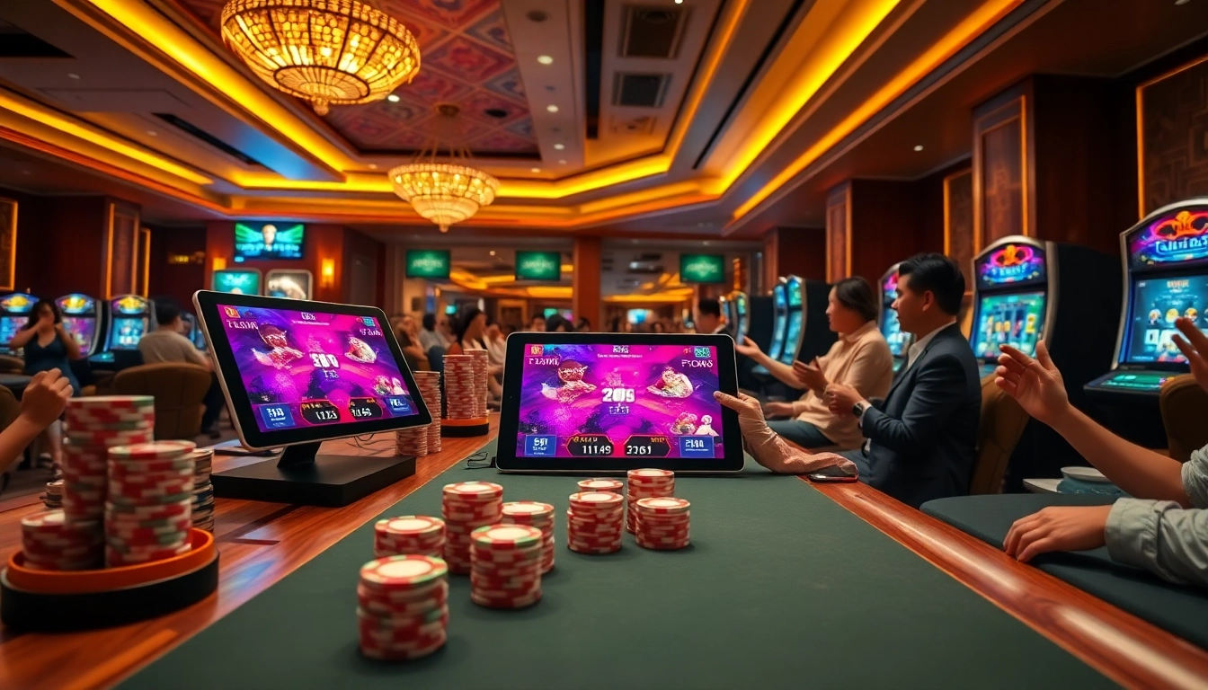 Experience thrilling đá gà thomo action in a high-stakes casino atmosphere with engaged players.