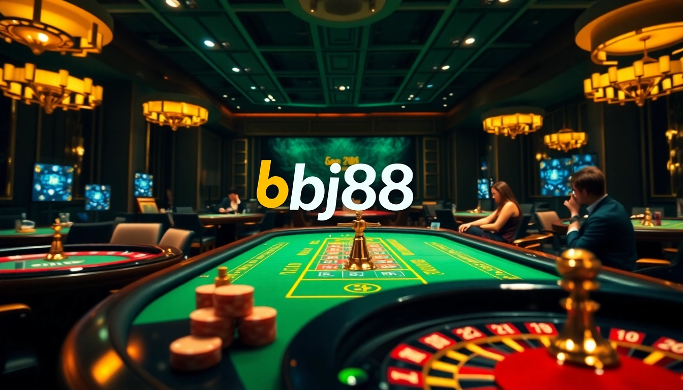 Experience the excitement of casino gaming with BJ88 as players engage in thrilling bets.