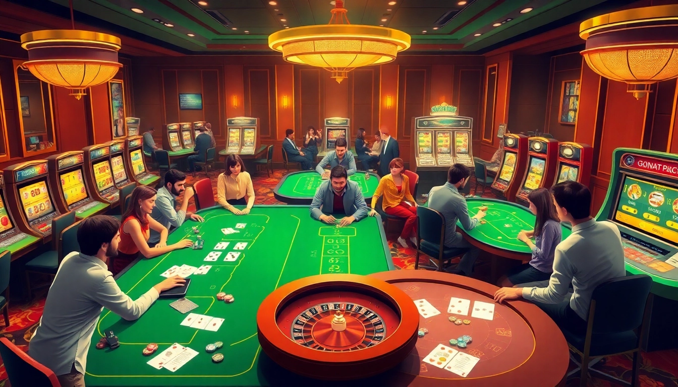 Engaging scene of players accessing sbobet link login at a luxurious online casino.