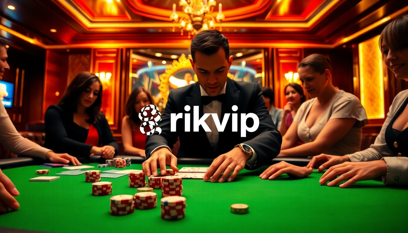 Experience the thrilling ambiance of Rikvip's luxurious casino gaming environment.