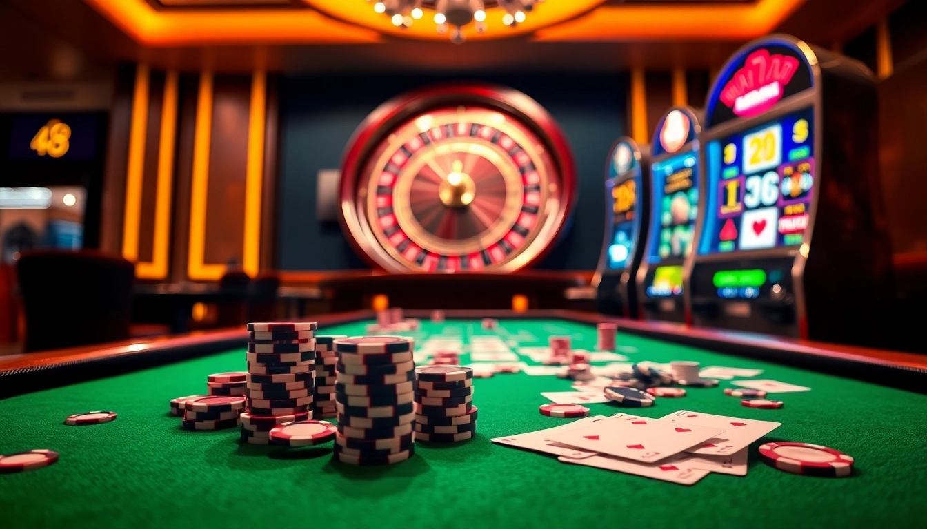 Experience high-stakes excitement at MN88 com with luxury casino tables and vibrant games.