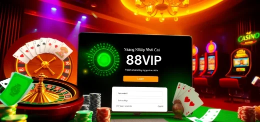 Experience login excitement at Đăng Nhập Nhà Cái 68VIP with vibrant casino elements like roulette and poker chips.