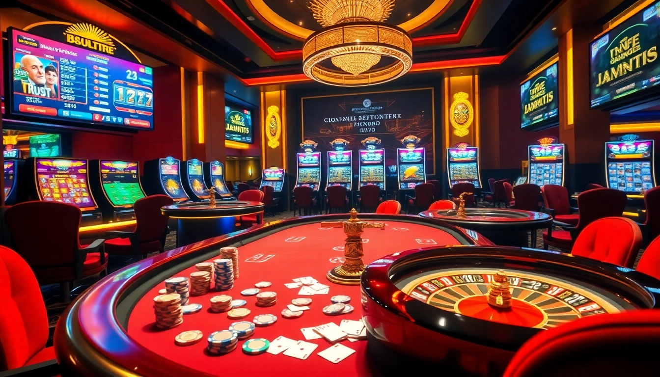 Professional gamblers placing bets at a Nhà cái uy tín live poker table within a luxury casino setting