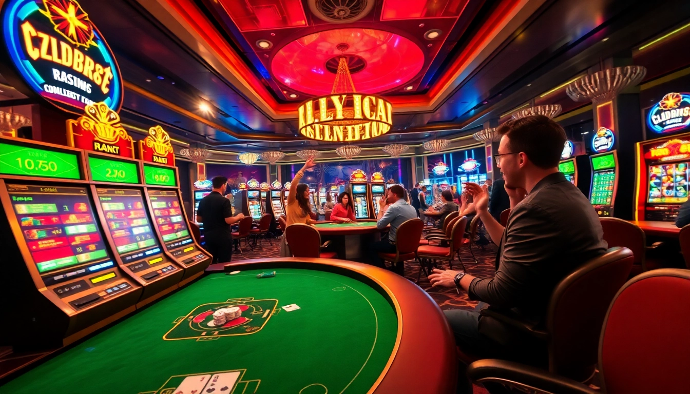 Experience the excitement of rikvip with vibrant casino scenes featuring colorful games and enthusiastic players.