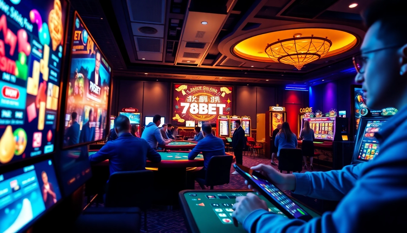 Engaging online betting scene with players enjoying 789bet's diverse games, showcasing excitement and user-friendly design.