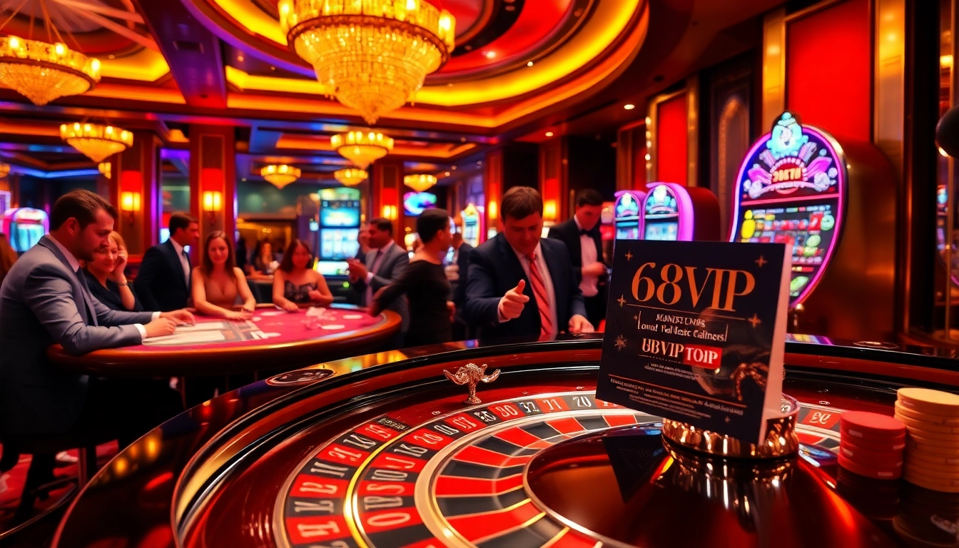 Get ready to win at 68VIP's luxurious casino scene with roulette, poker, and vibrant game action.