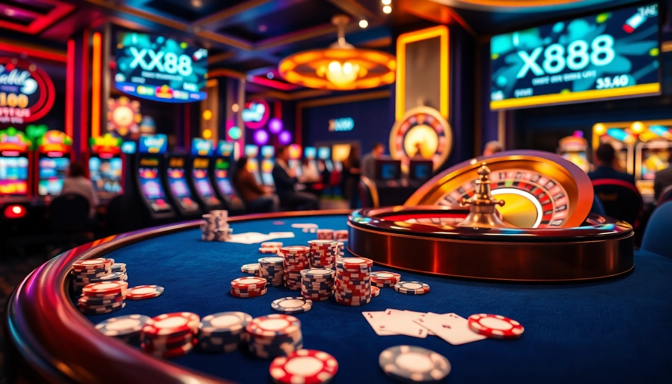 Players enjoying a thrilling game of poker at XX88 casino with advanced features.