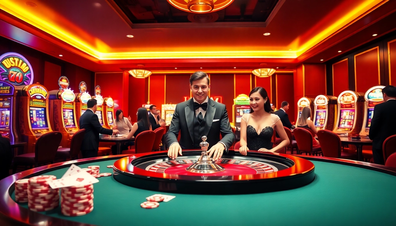 L567 players enjoying a thrilling session at the roulette table in a luxurious casino atmosphere.