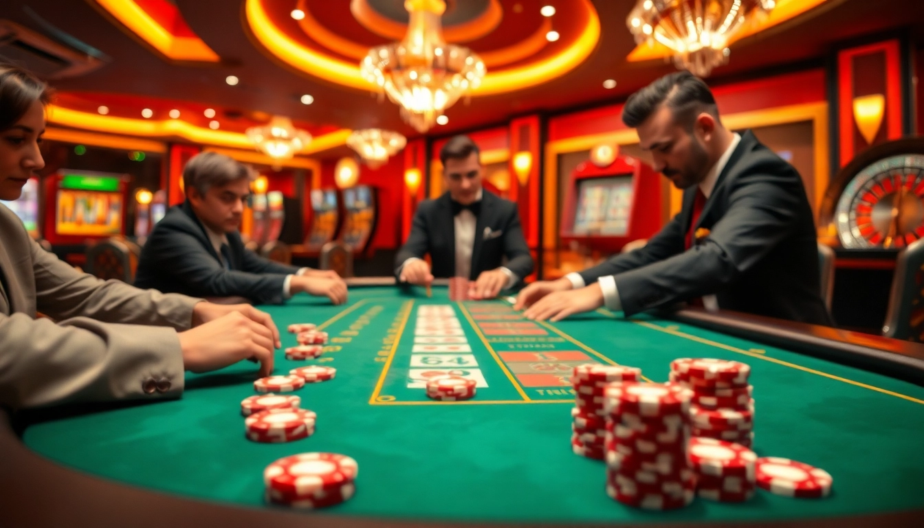 Experience the excitement of gambling at DU88 with players engaged in a high-stakes poker game.