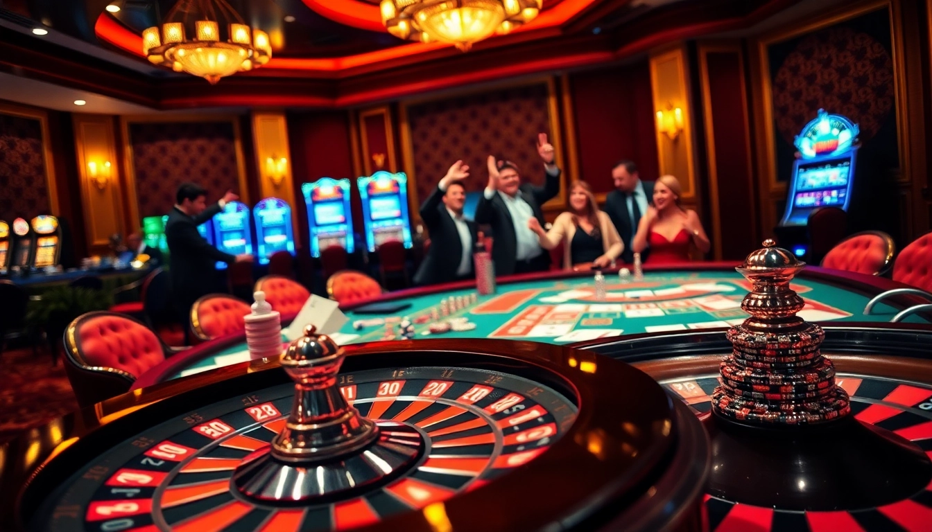 Players enjoying a thrilling casino experience at SUT88 with engaging games and vibrant atmosphere, featuring tabet elements.