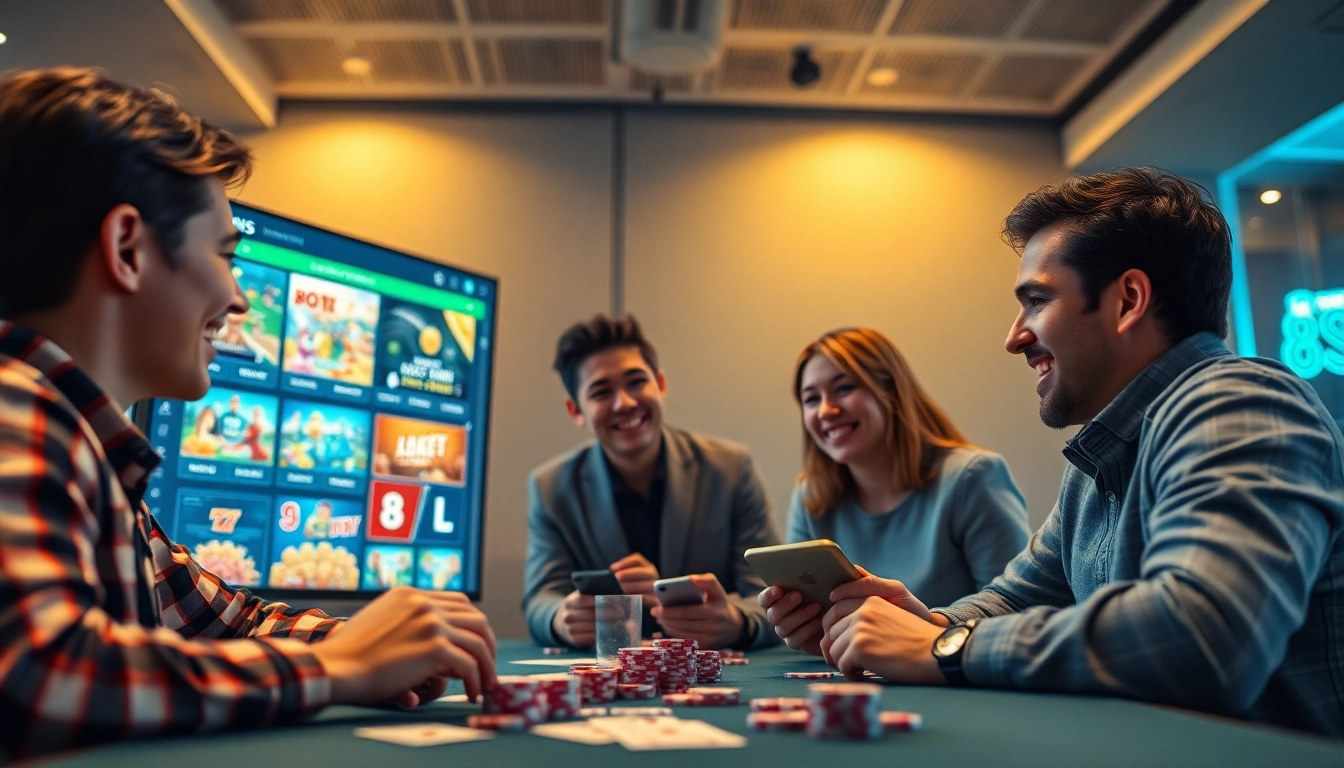 Exciting online gambling experience featuring diverse games at 8S, showcasing vibrant graphics and engaging players.
