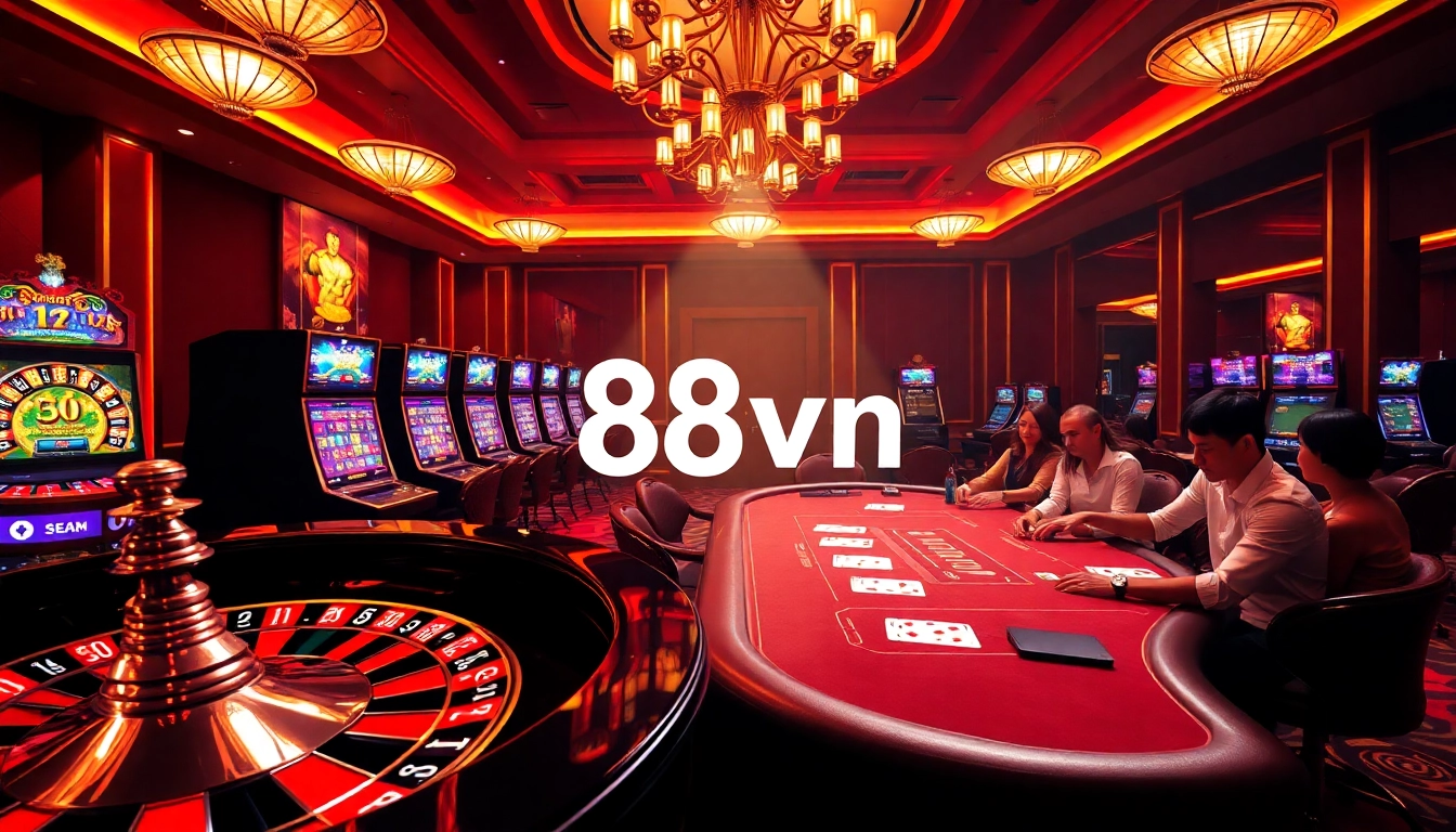 Experience thrilling casino action at 88vn with vibrant slot machines and engaging poker games.