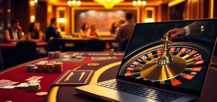 Engage in high-stakes gambling at KKWIN, a premier online casino platform, showcasing vibrant poker and roulette.