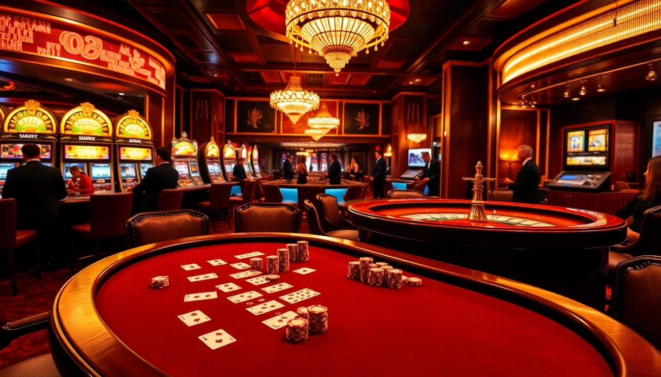 SODO Casino scene featuring a poker table with chips and cards, highlighting luxury gambling.