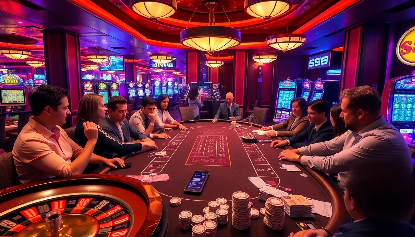 Experience thrilling high-stakes poker at S8 casino table with vibrant chips and roulette.