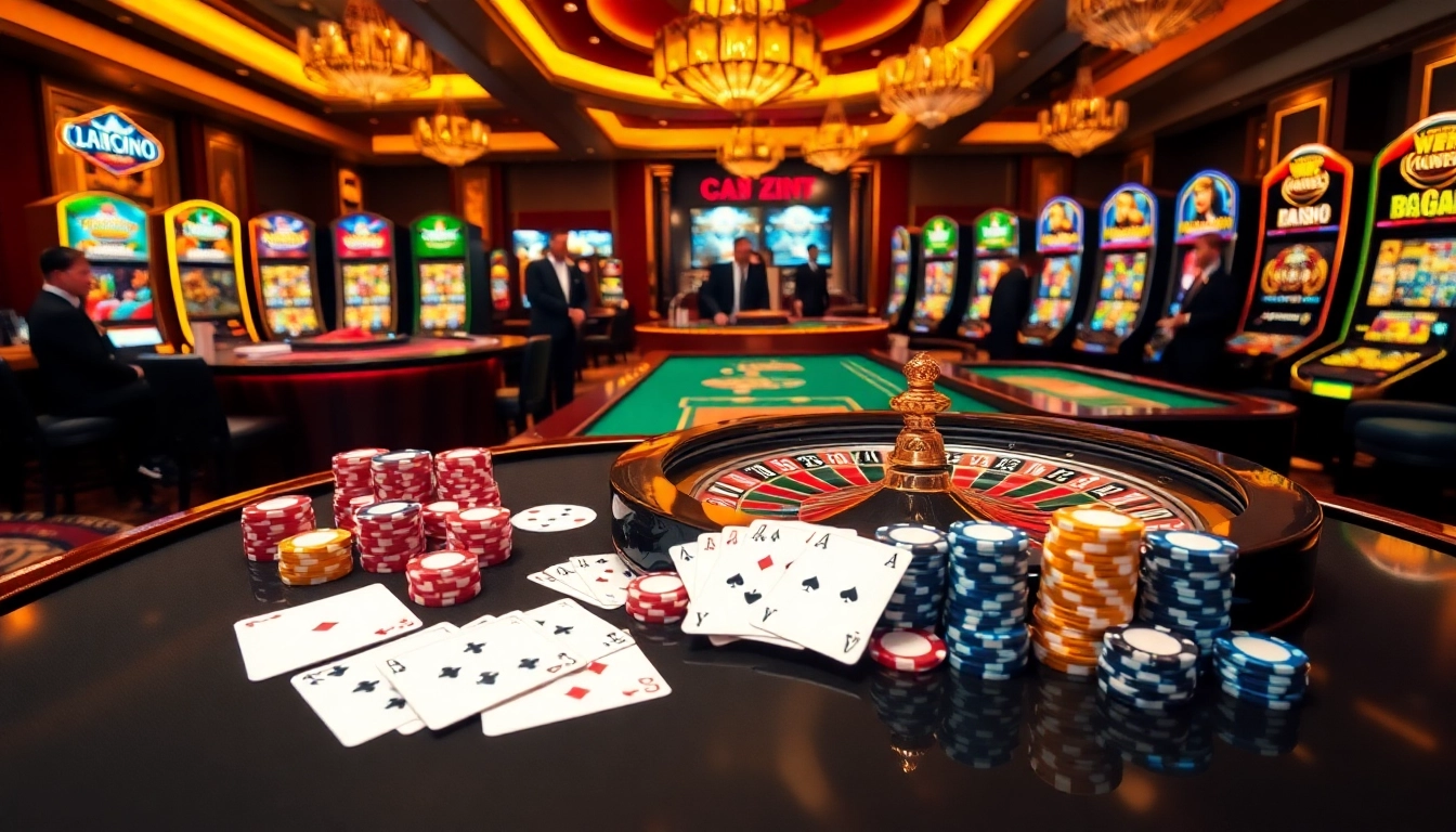 Engaging 13win online casino scene with vibrant roulette wheel and poker chips.