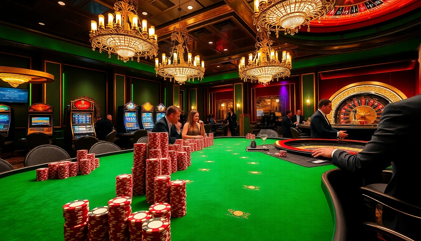 Experience the thrill of gaming at IWIN with luxurious poker tables, vibrant chips, and an exciting casino atmosphere.