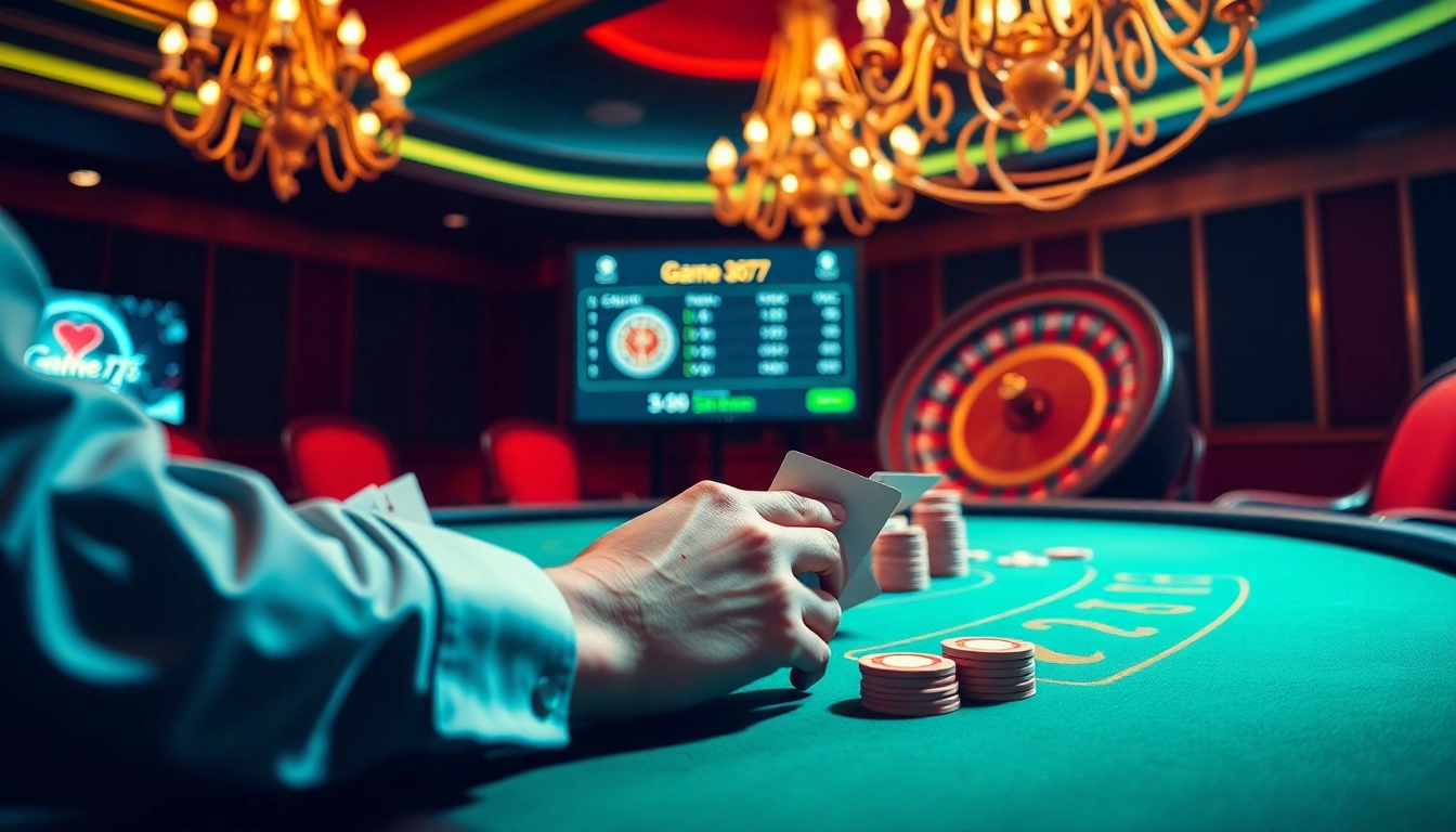 Experience thrilling gameplay at gori77's poker table with vibrant colors and excitement.