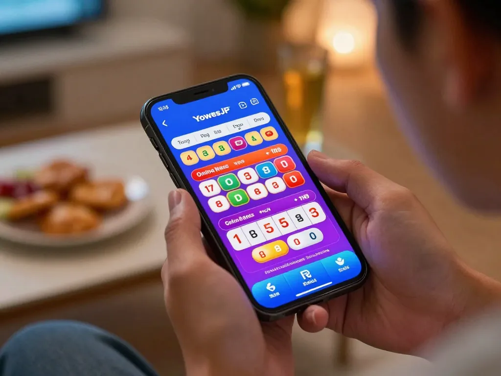 Engaging scene of player using YowesJP app for online Toto Macau gaming