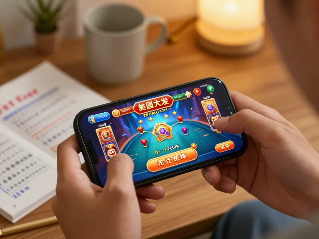 Engaging in mobile casino gaming with American Chinese Style graphics and vibrant gameplay.