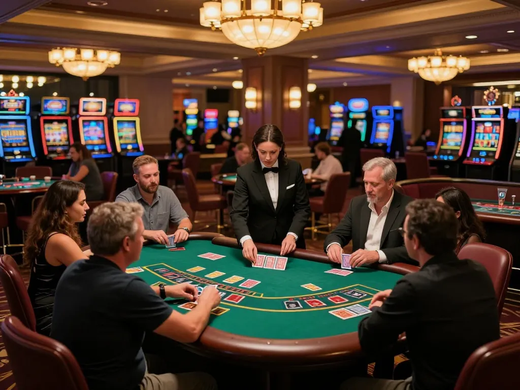 Players enjoying blackjack action at Go88 in a luxury casino environment with vibrant atmosphere.