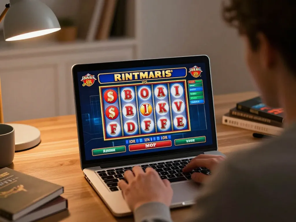 Player enjoys vibrant online slots at home on 789WIN, engaging in responsible digital gaming.