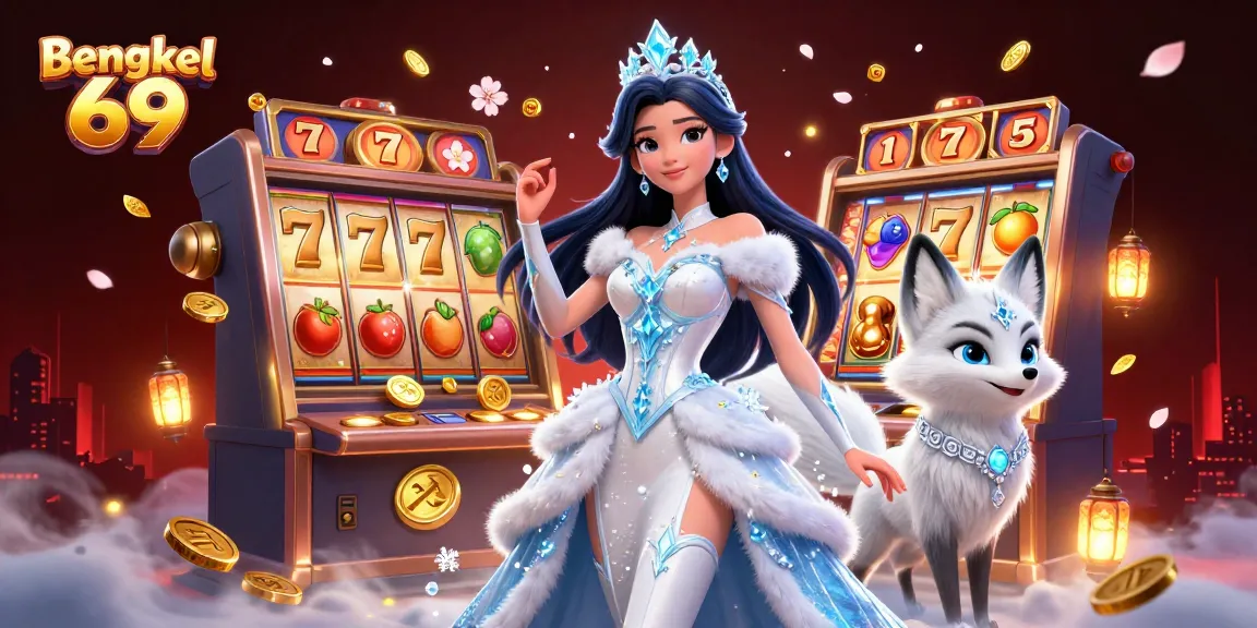Bengkel 69 players enjoy thrilling slot machines with vibrant symbols, showcasing rich casino excitement.
