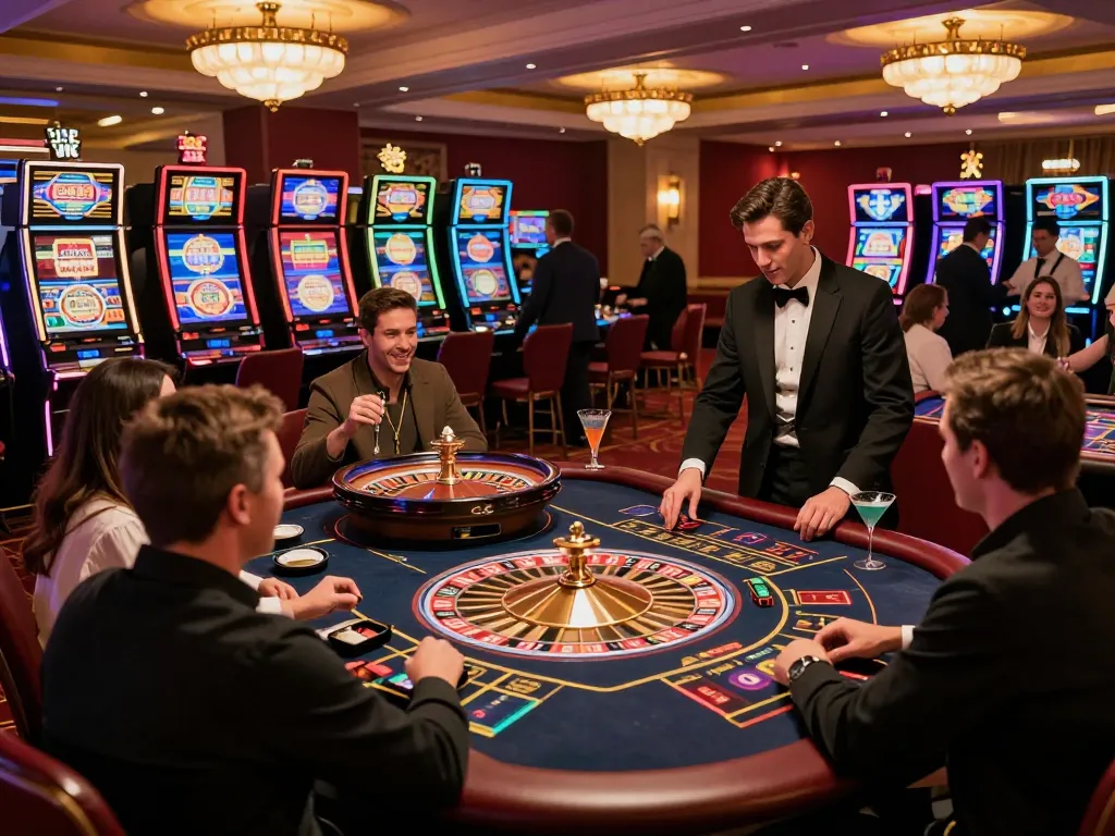 Exciting casino gameplay scene highlighting LGOGOAL action with friends at roulette table.